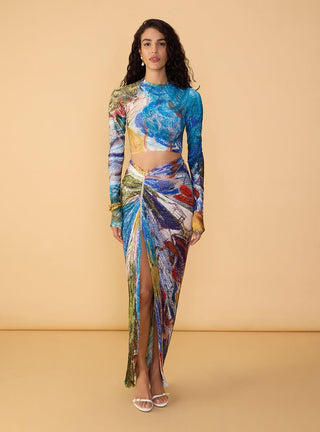 Gigi multicolor blouse and skirt