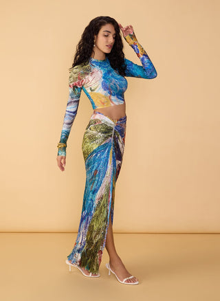 Gigi multicolor blouse and skirt