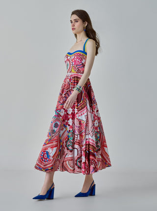 Marilyn paisley flared frock dress