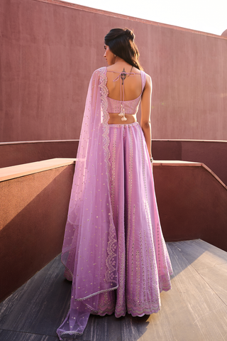 Riya Lavender Lehenga Set by Chamee And Palak, available on Indiaspopup.com