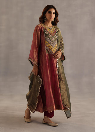 Navratna garnet kurta set