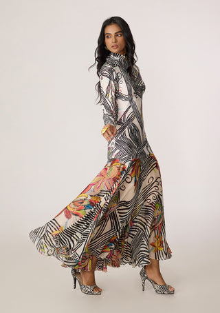 Maeva multicolor black dress