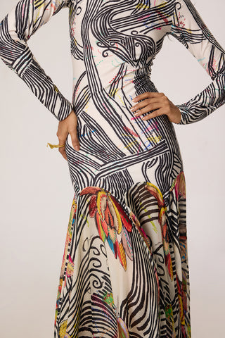 Maeva multicolor black dress