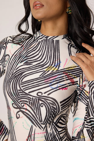 Maeva multicolor black dress