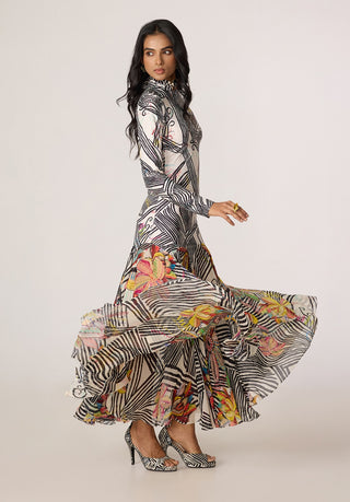 Maeva multicolor black dress