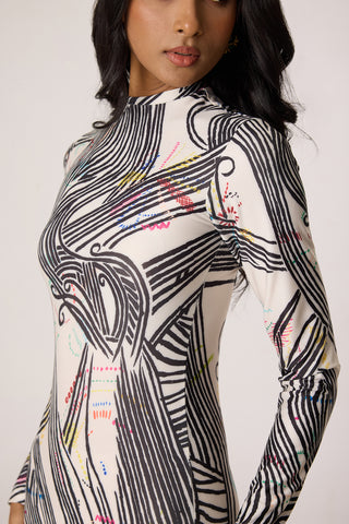 Maeva multicolor black dress