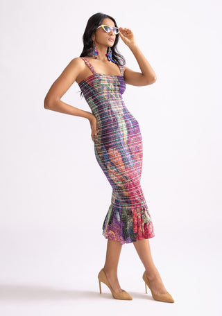 Sage Multicolor Bodycon Dress by Saaksha & Kinni, available on Indiaspopup.com