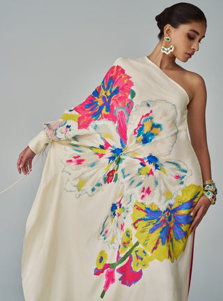 Alana Floral Asymmetric Kaftan by Saaksha & Kinni, available on Indiaspopup.com