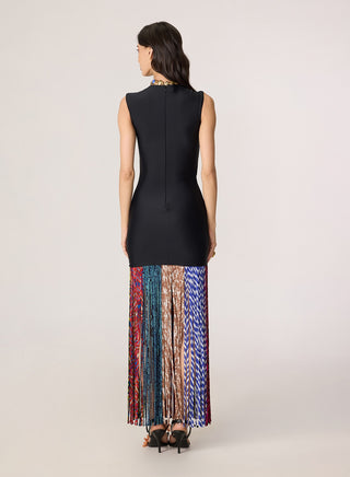 Zyra black multicolor dress