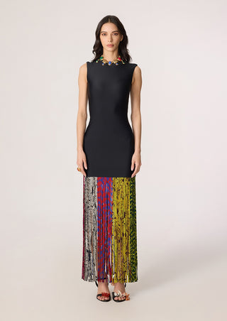 Zyra black multicolor dress