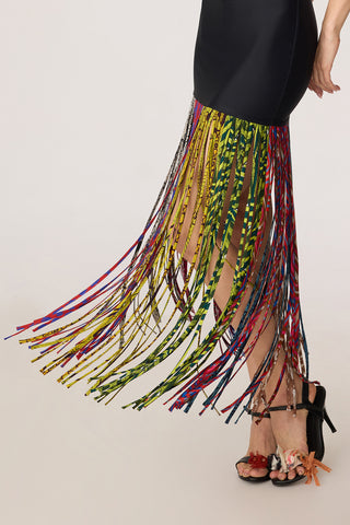 Zyra black multicolor dress