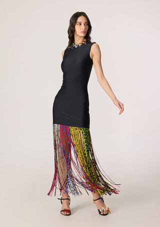 Zyra black multicolor dress
