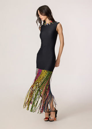 Zyra black multicolor dress