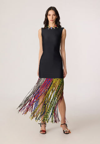 Zyra black multicolor dress