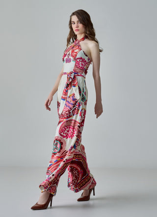 Alexa Multicolor Paisley Jumpsuit by Saaksha & Kinni, available on Indiaspopup.com