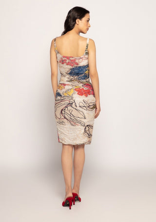 Saaksha & Kinni-Ivory Pleated Midi Dress-INDIASPOPUP.COM