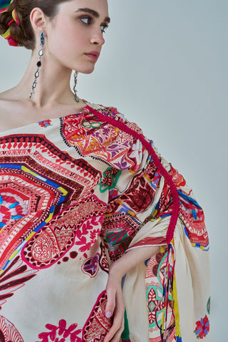 Isla Paisley Asymmetric Kaftan by Saaksha & Kinni, available on Indiaspopup.com