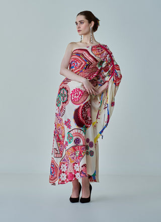 Isla Paisley Asymmetric Kaftan by Saaksha & Kinni, available on Indiaspopup.com