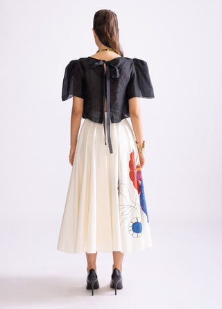 Joey Black Blouse And Ivory Skirt by Saaksha & Kinni, available on Indiaspopup.com