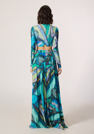 Gigi multicolor blouse with Vellora palazzo