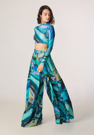 Gigi multicolor blouse with Vellora palazzo