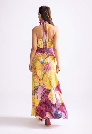 Shailee Printed Halter Dress by Saaksha & Kinni, available on Indiaspopup.com