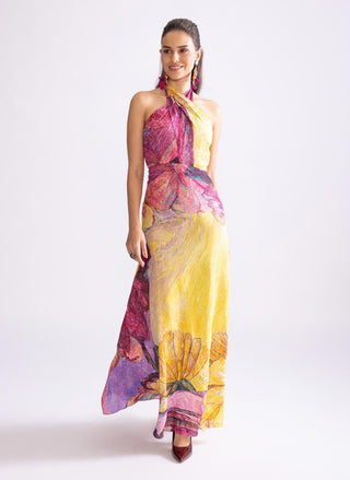 Shailee Printed Halter Dress by Saaksha & Kinni, available on Indiaspopup.com