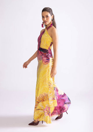 Shailee Printed Halter Dress by Saaksha & Kinni, available on Indiaspopup.com