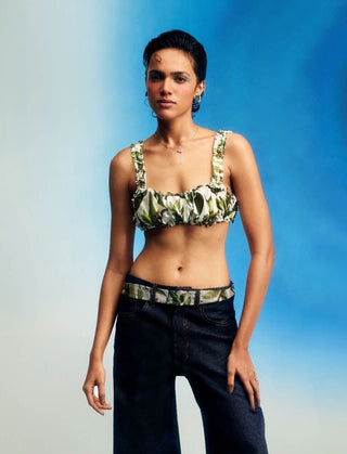 Woodland satin ruched bustier