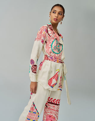 Malaika Paisley Print Jacket And Pants by Saaksha & Kinni, available on Indiaspopup.com