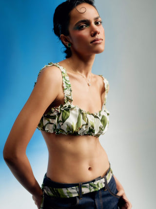 Woodland satin ruched bustier