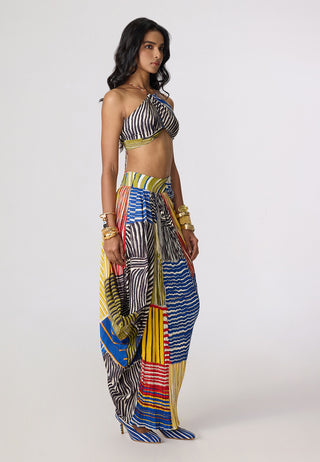 Keha multicolor blouse with Keha skirt