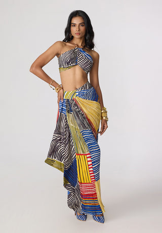 Keha multicolor blouse with Keha skirt