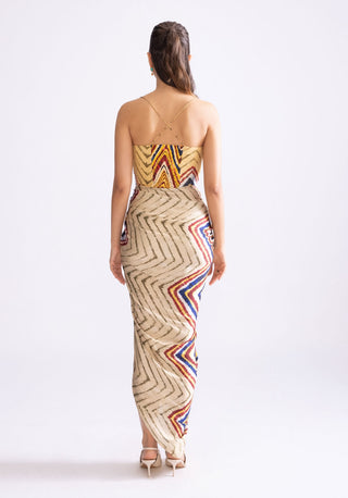 Aura Zigzag Printed Dress by Saaksha & Kinni, available on Indiaspopup.com