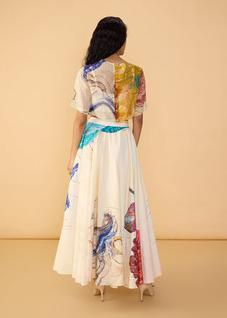 Rosetta multicolor blouse and dracy skirt
