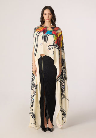 Genesis ivory multicolor cape with Gigi skirt