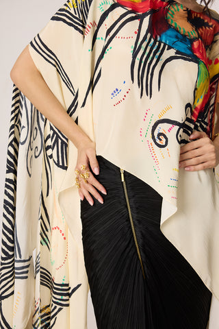 Genesis ivory multicolor cape with Gigi skirt