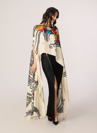 Genesis ivory multicolor cape with Gigi skirt