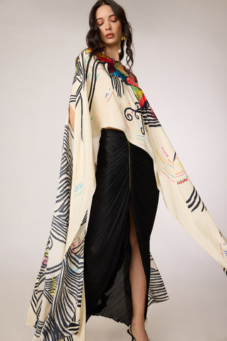 Genesis ivory multicolor cape with Gigi skirt