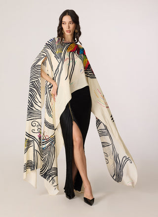 Genesis ivory multicolor cape with Gigi skirt
