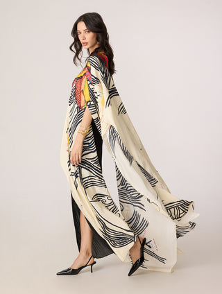 Genesis ivory multicolor cape with Gigi skirt
