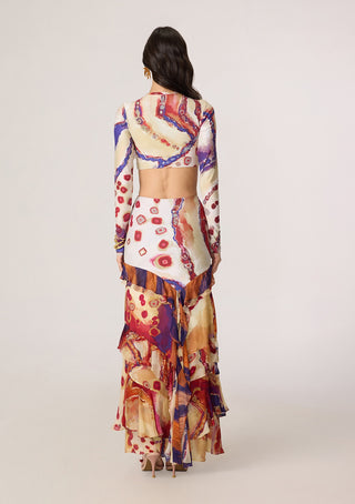 Zavi multicolor blouse with Marieya skirt