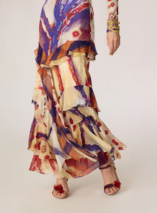 Zavi multicolor blouse with Marieya skirt