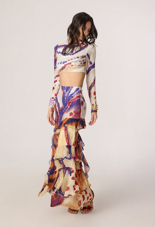 Zavi multicolor blouse with Marieya skirt