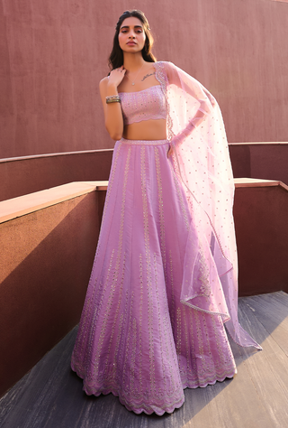 Riya Lavender Lehenga Set by Chamee And Palak, available on Indiaspopup.com