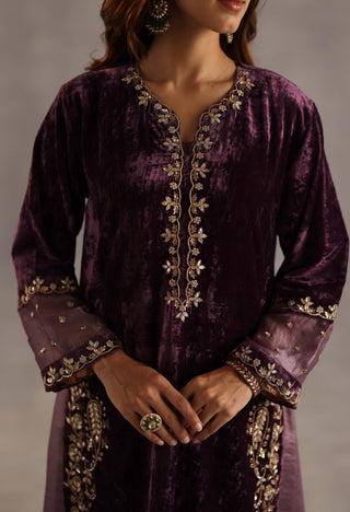 Megh purple kurta set
