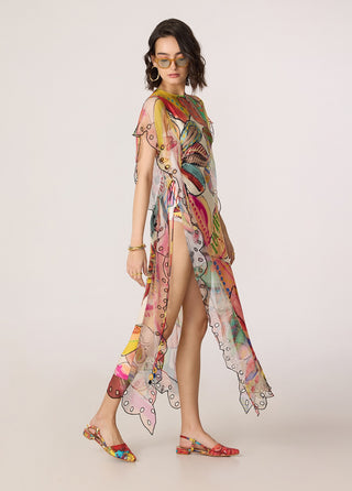 Fler multicolor cover up kaftan