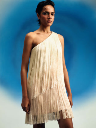 Ombre layered ombre fringe dress