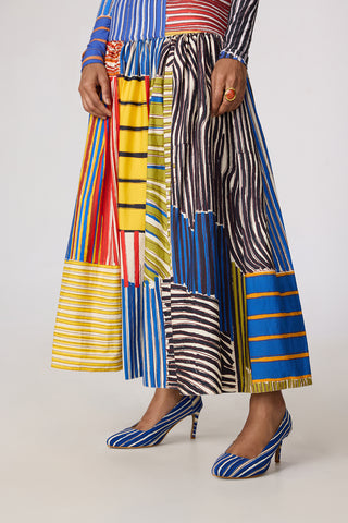 Zavi multicolor blouse with Jsper skirt