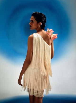 Ombre layered ombre fringe dress